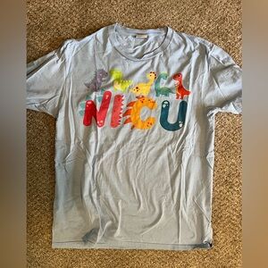 M light blue NICU nurse t shirt